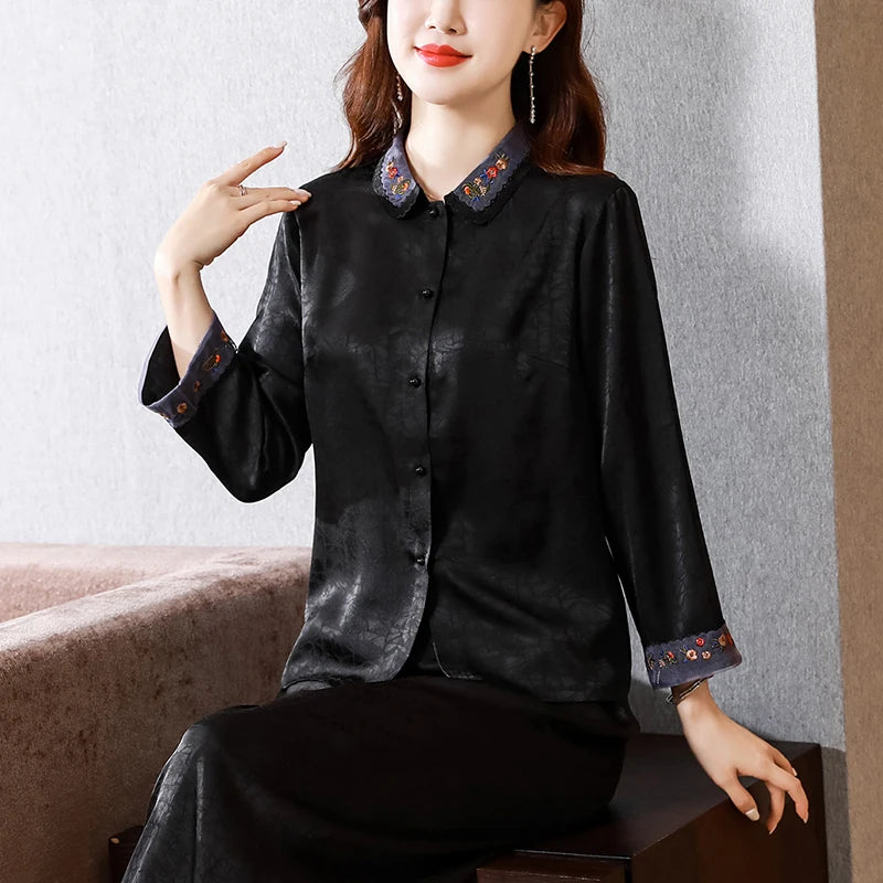 Eleganza Couture Top in Seta Ricamato