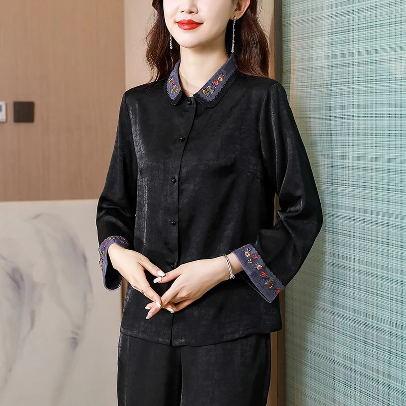 Eleganza Couture Top in Seta Ricamato