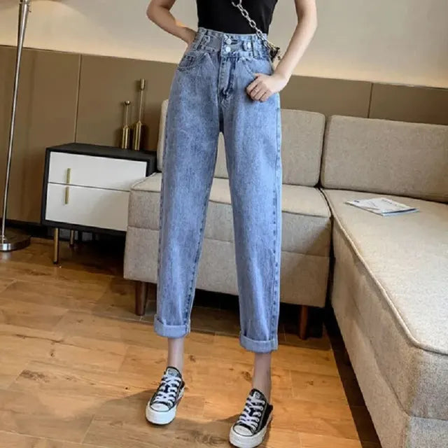 Retro High Waist Sommerjeans für Frauen