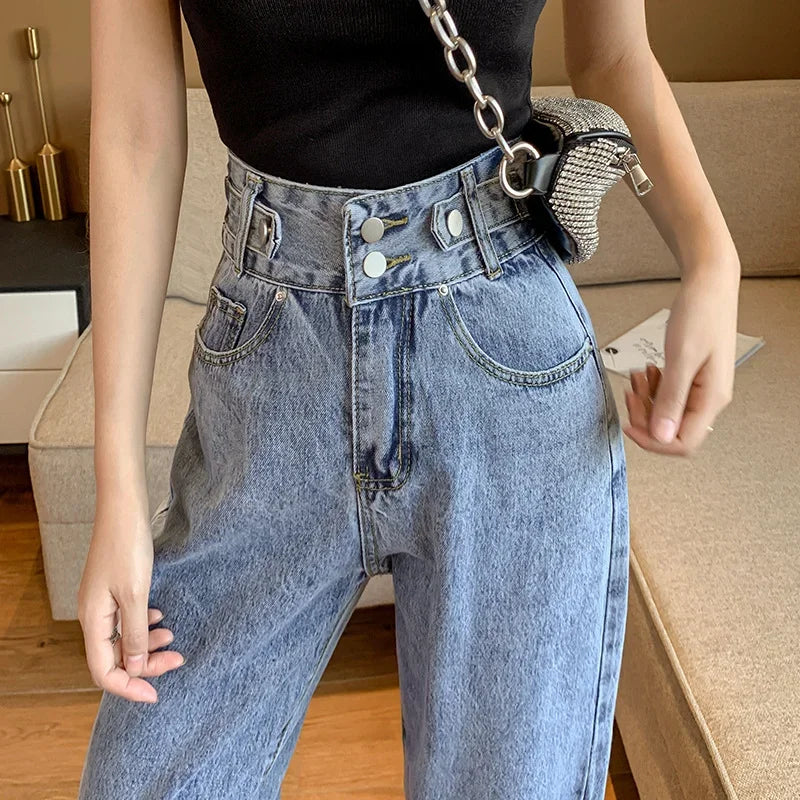 Retro High Waist Sommerjeans für Frauen
