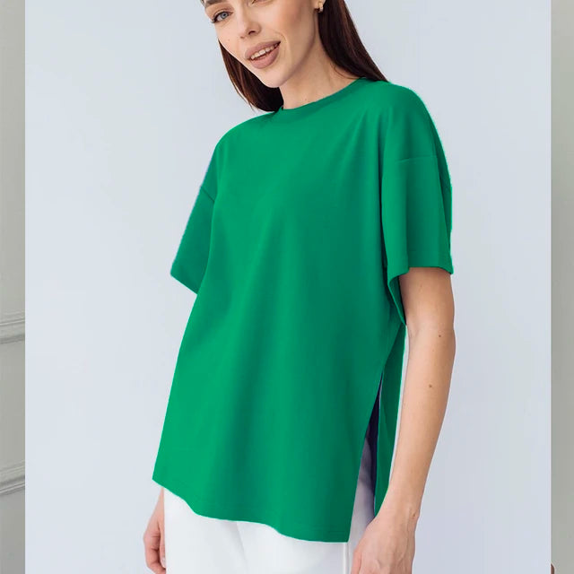 Zomer Oversized Katoenen T-shirt voor Vrouwen