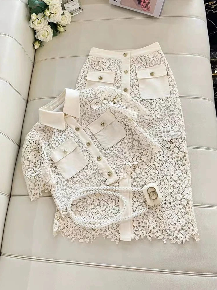 Luxus Spitze Sommer Set