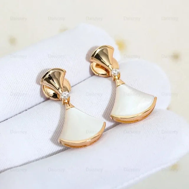 Sweet Dreams Luxe Rose Gold Ingelegde Fritillaria Rok Oorbellen