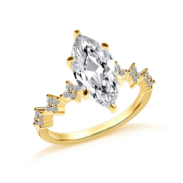 Huitan Splendidi Anelli Marquise con Zircone Cubico