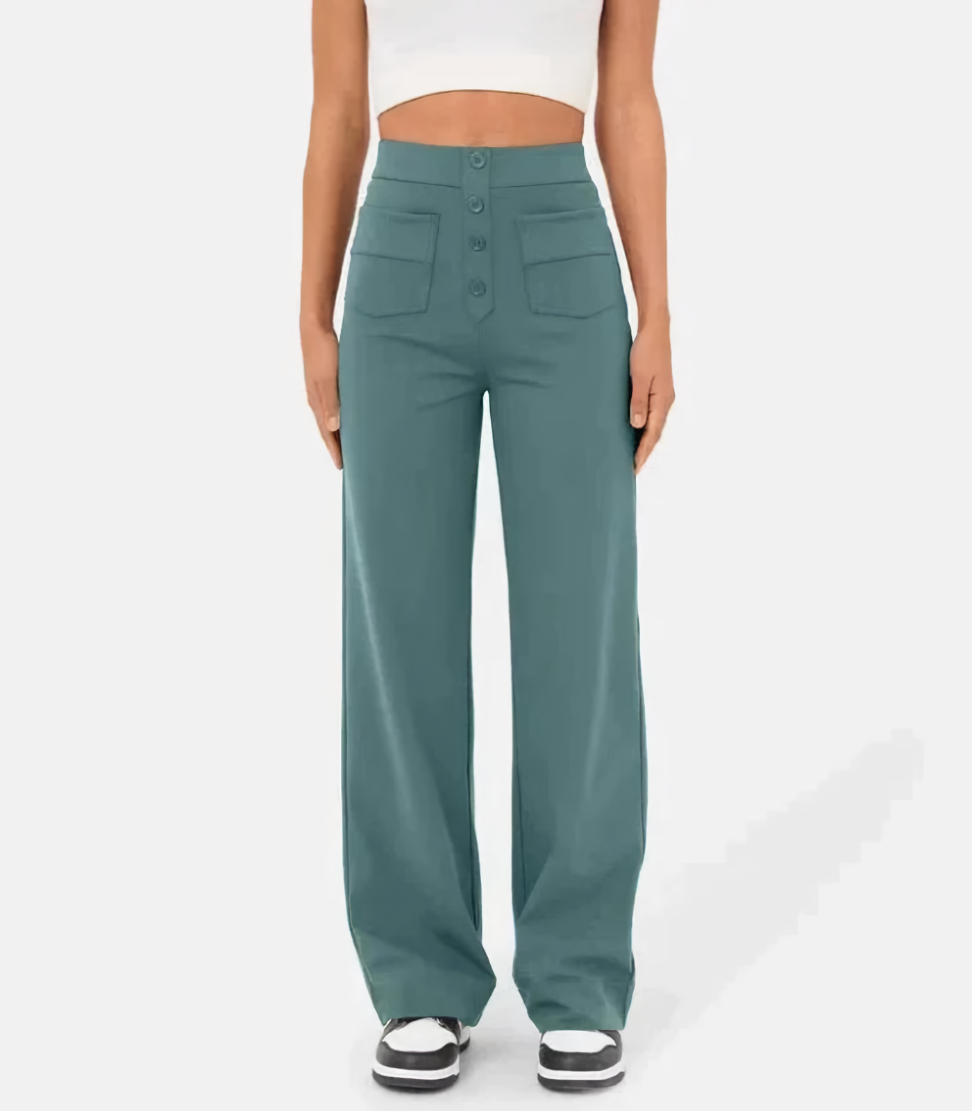 Velanora Hose | Hose mit hohem Bund und Knopfverschluss