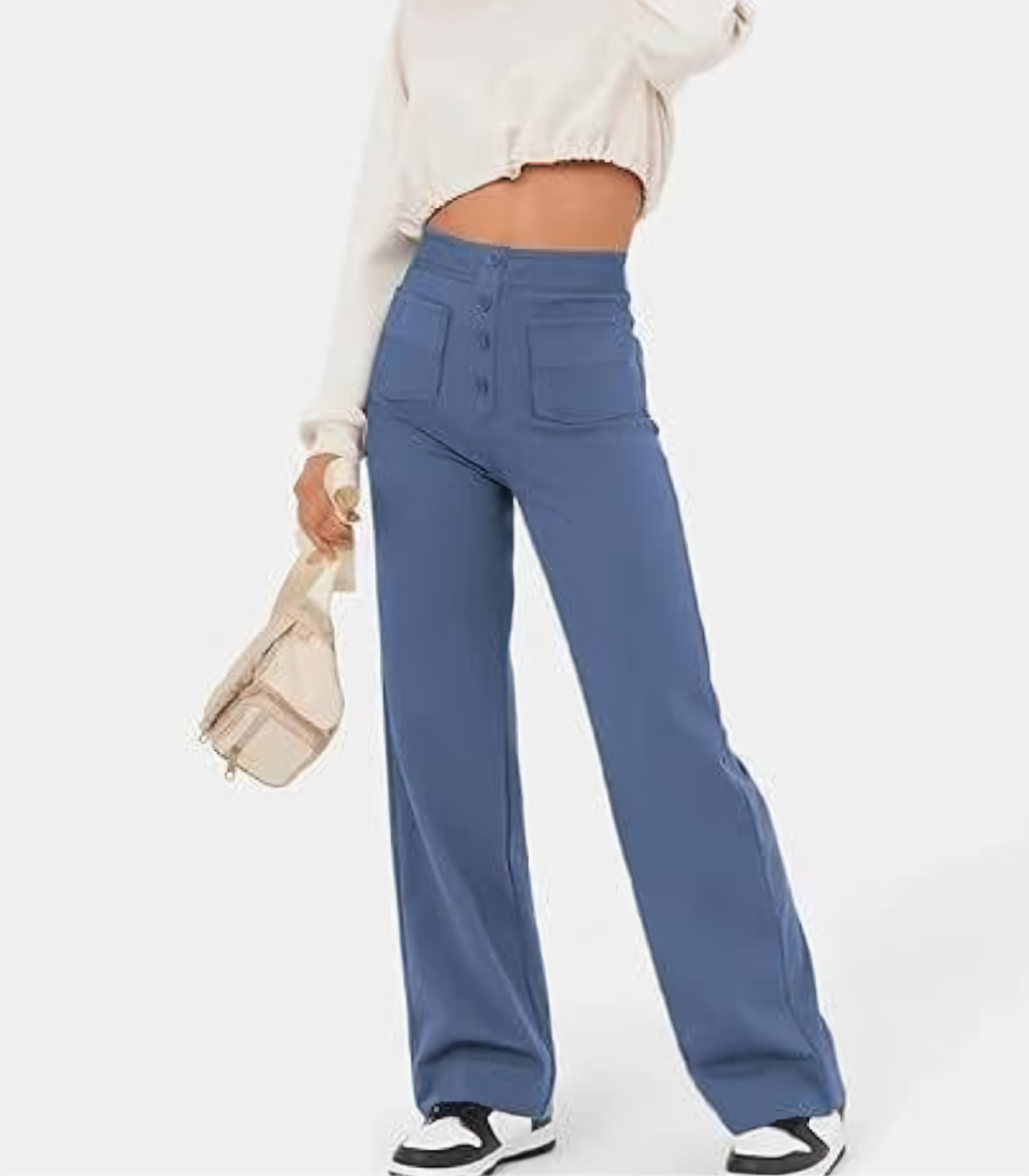 Velanora Hose | Hose mit hohem Bund und Knopfverschluss