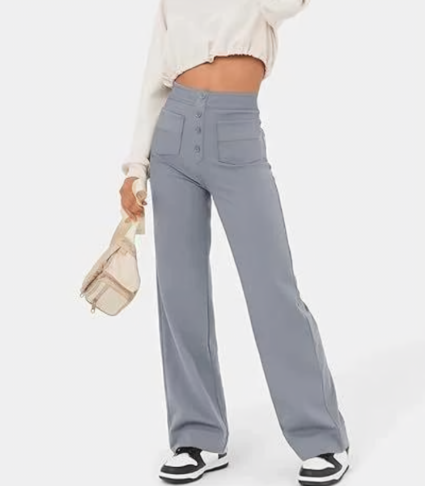 Velanora Hose | Hose mit hohem Bund und Knopfverschluss