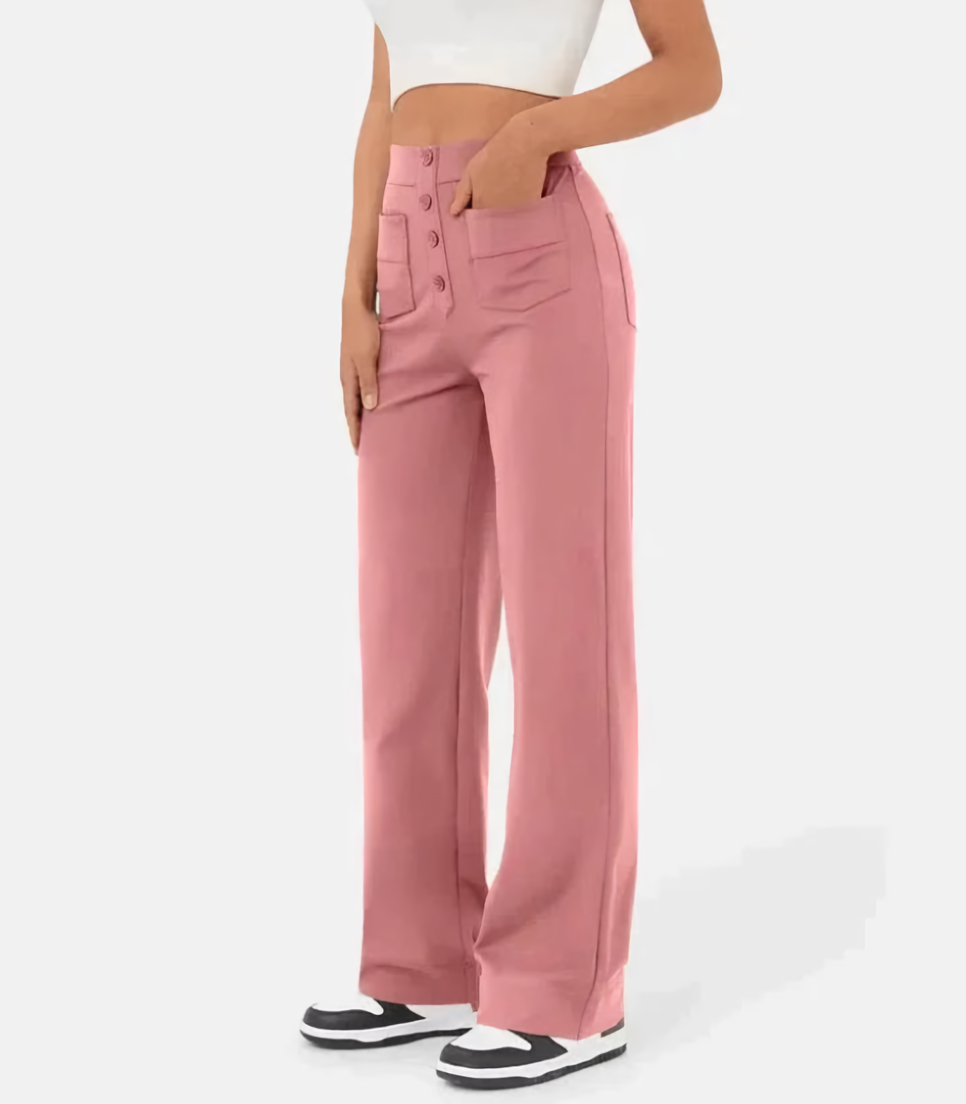 Velanora Hose | Hose mit hohem Bund und Knopfverschluss