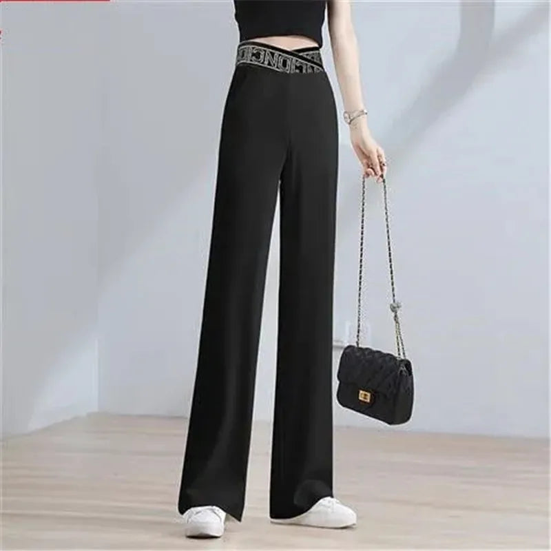Pantaloni larghi in seta ghiaccio Summer Breeze