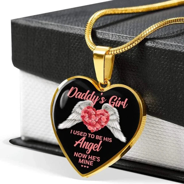 Hemelse Infinity Heart Engelenvleugels Ketting voor Dads Meisje