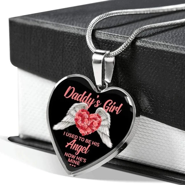 Hemelse Infinity Heart Engelenvleugels Ketting voor Dads Meisje