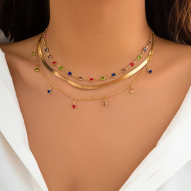 Kleurrijke Kristallen Ketting van Insight Z voor Vintage Glamour