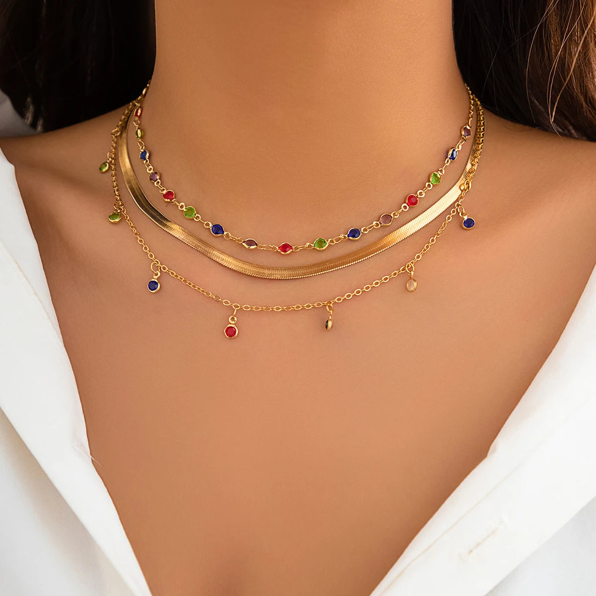 Kleurrijke Kristallen Ketting van Insight Z voor Vintage Glamour