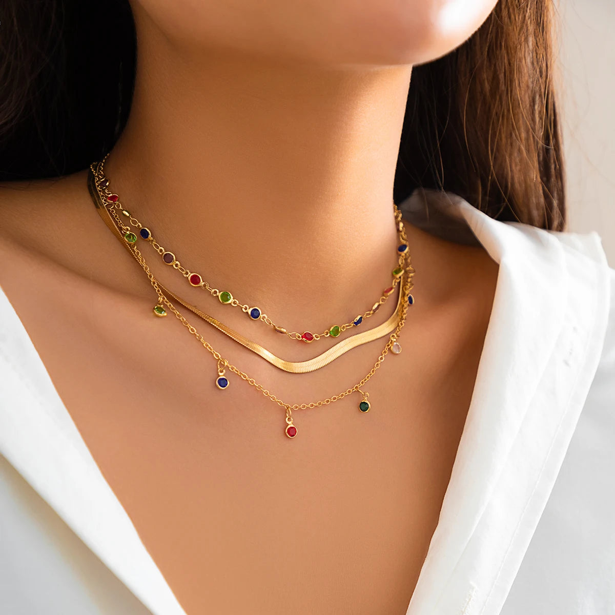 Colorful Crystal Necklace from Insight Z for Vintage Glamour