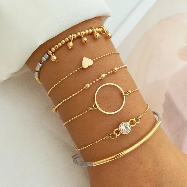 Golden Bohemia Bracelet Set: Trendy and Luxurious