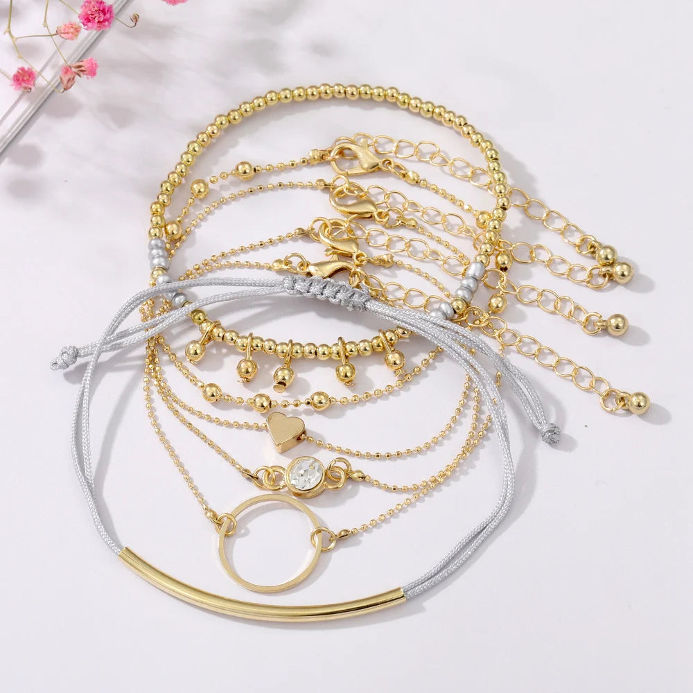 Golden Bohemia Bracelet Set: Trendy and Luxurious
