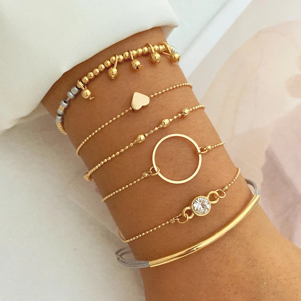 Golden Bohemia Bracelet Set: Trendy and Luxurious