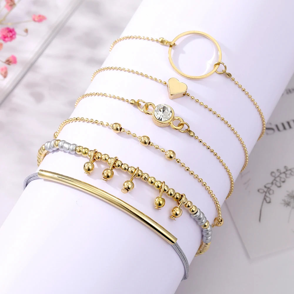 Golden Bohemia Bracelet Set: Trendy and Luxurious