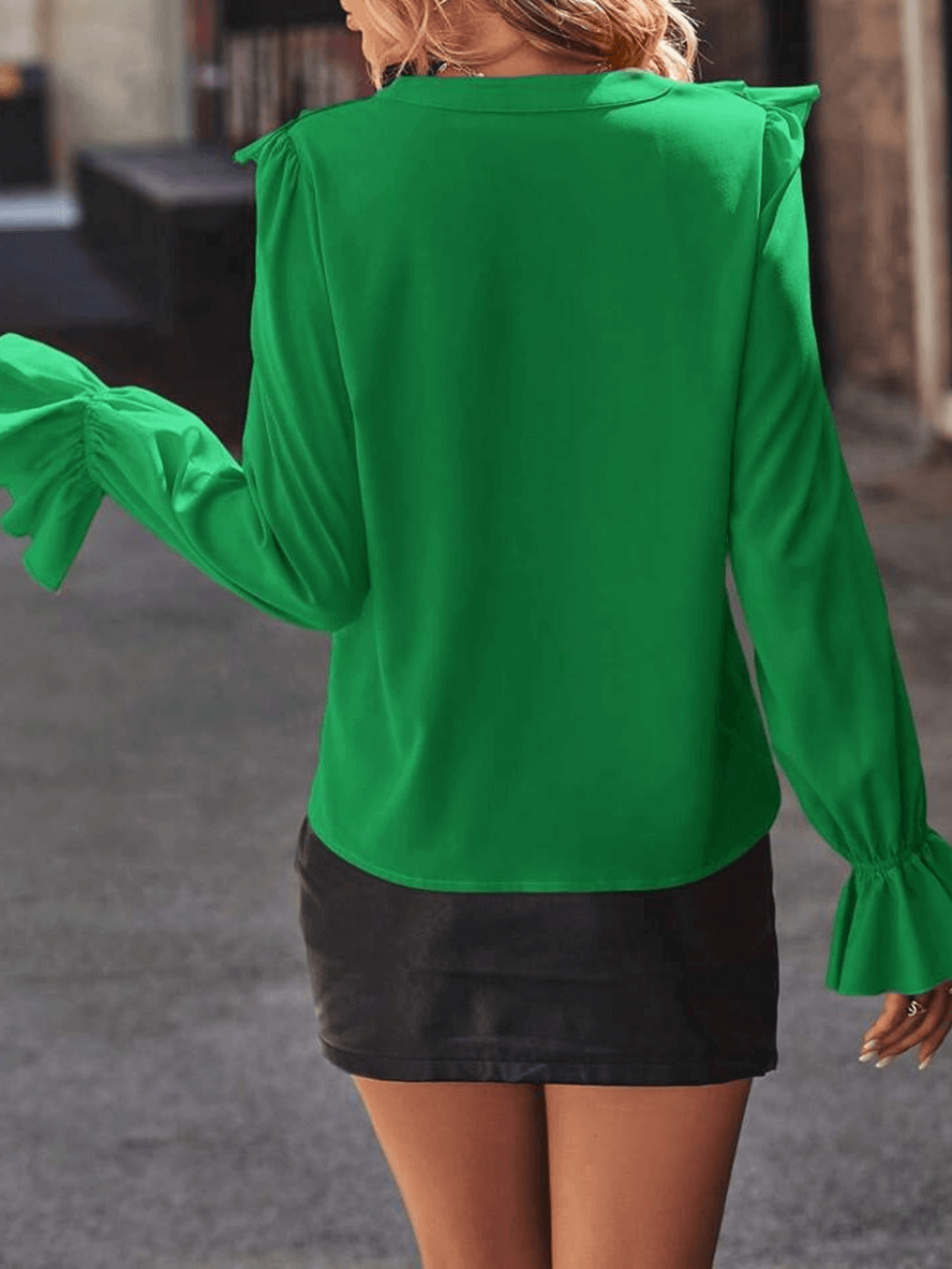 Jessica | Geplooide elegante blouse met lange mouwen
