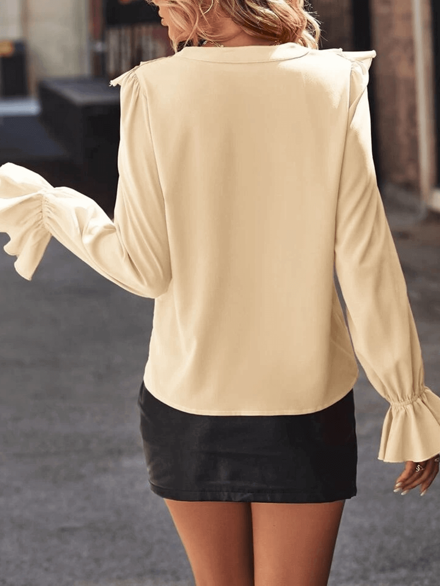 Jessica | Geplooide elegante blouse met lange mouwen