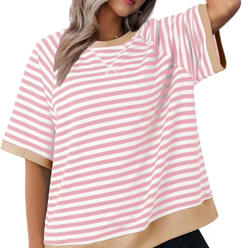Julia | Top casual a rayas con mangas cortas