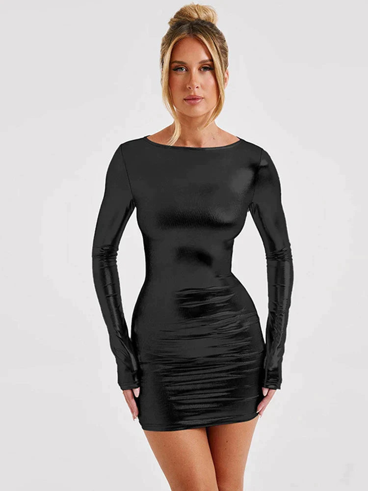 Juliane | Metallic Glam Bodycon Party Minijurk