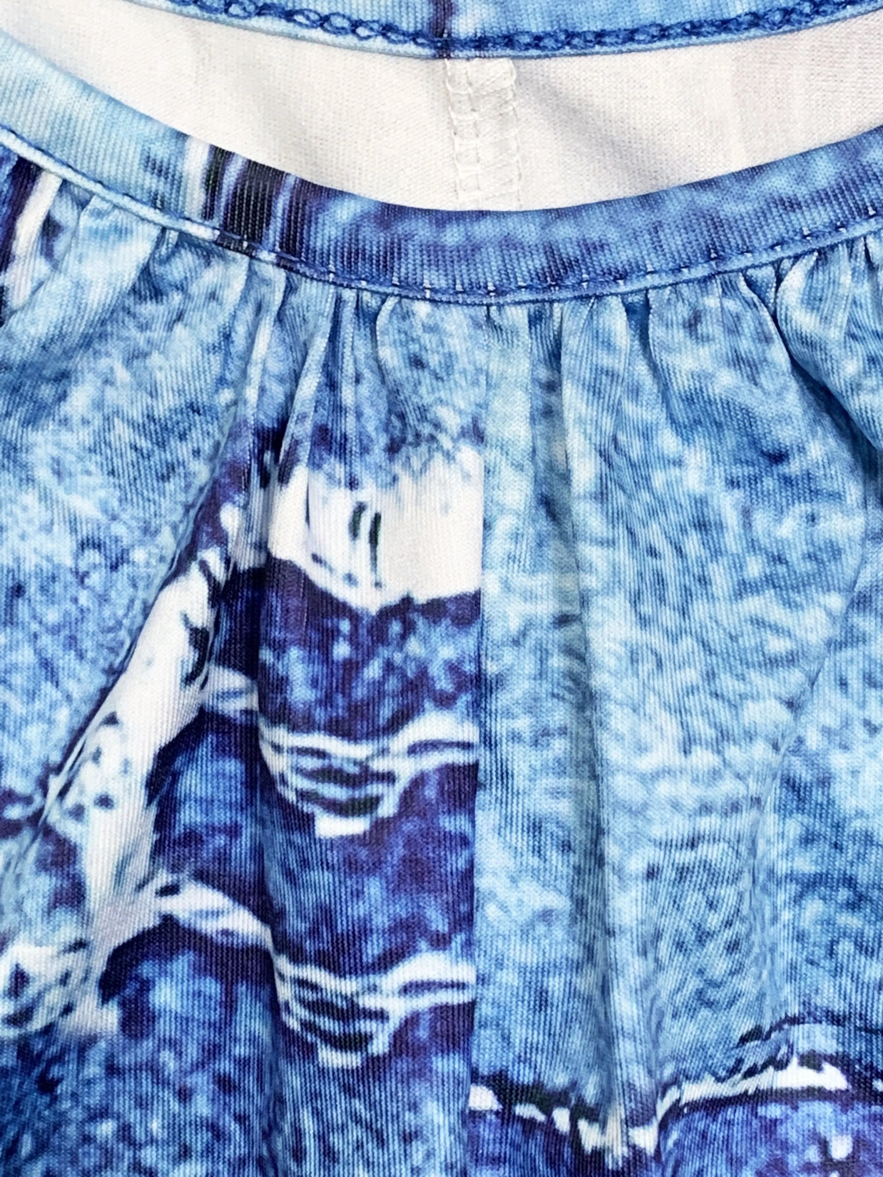 Denimprint Jumpsuit with Wide Legs