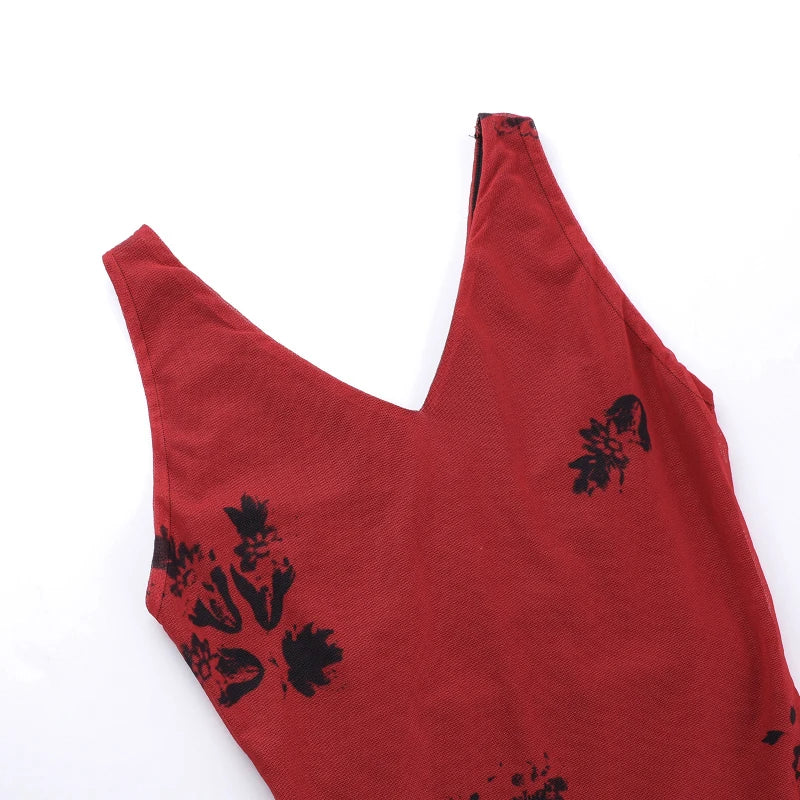 Zomerse Strandjurk met V-hals en Prints