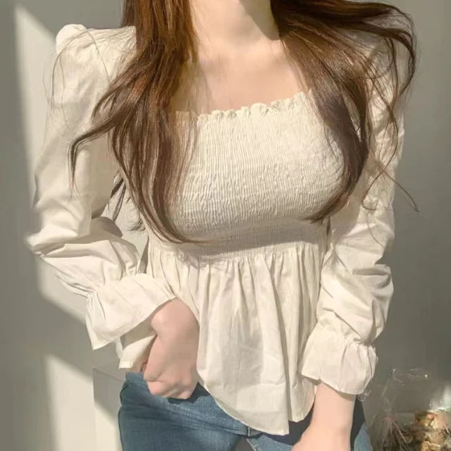 Modestijl Büro Dame Elegante Weiße Bluse