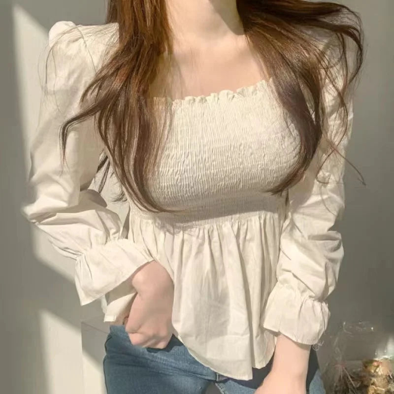 Modestijl Büro Dame Elegante Weiße Bluse