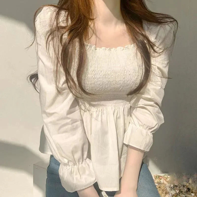 Chic Femme Elegante Witte Blouse voor Dames
