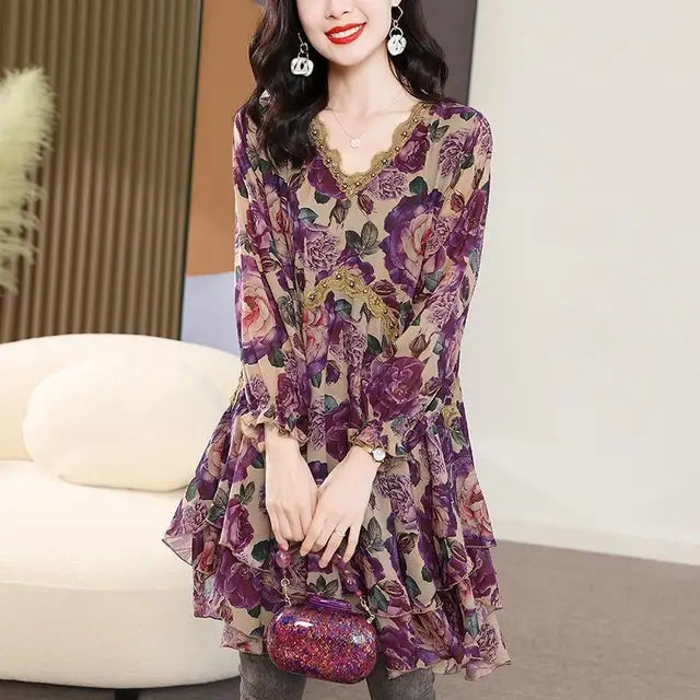 Kantoor Elegantie: Vintage Bloemenprint Blouse