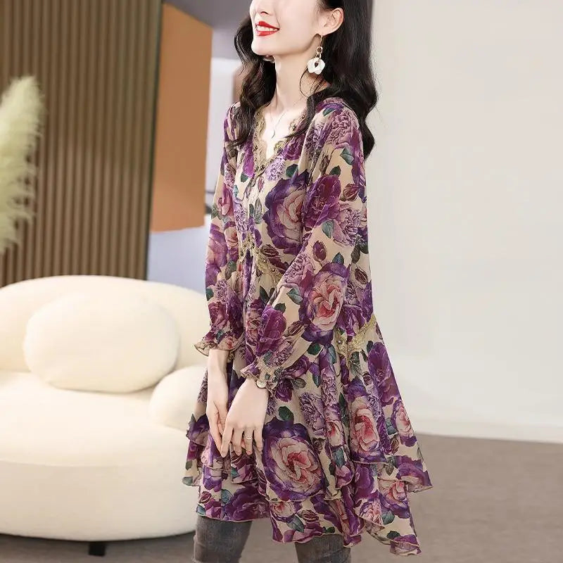 Kantoor Elegantie: Vintage Bloemenprint Blouse