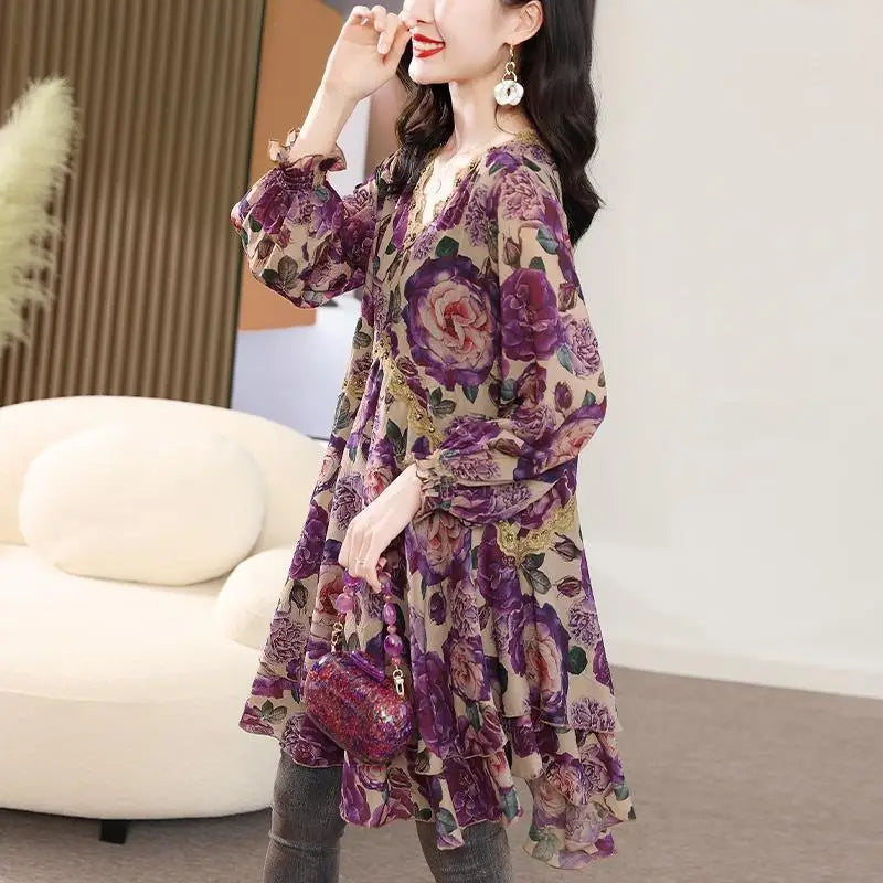 Kantoor Elegantie: Vintage Bloemenprint Blouse