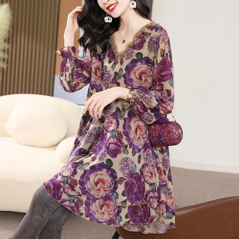 Kantoor Elegantie: Vintage Bloemenprint Blouse