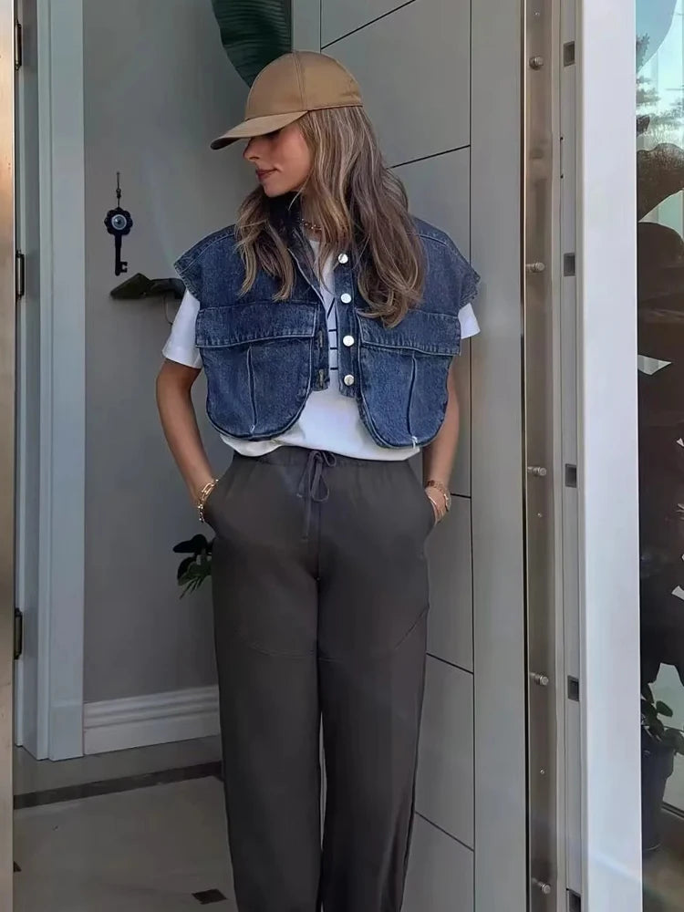 Camicetta in denim elegante Savina