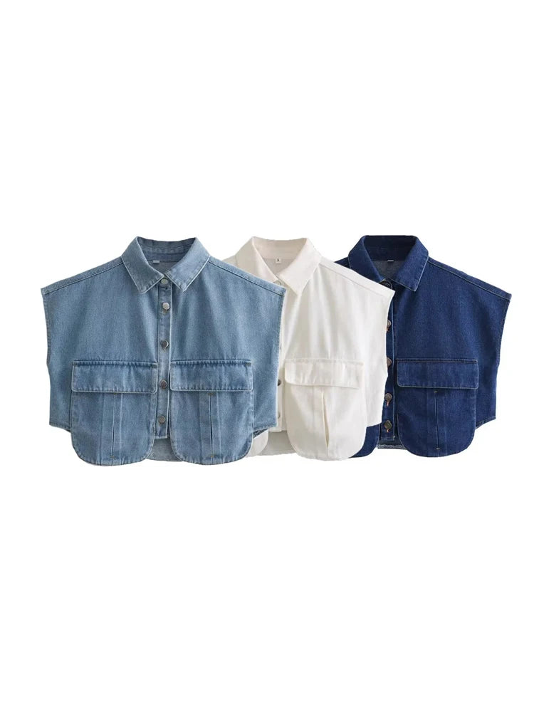 Camicetta in denim elegante Savina
