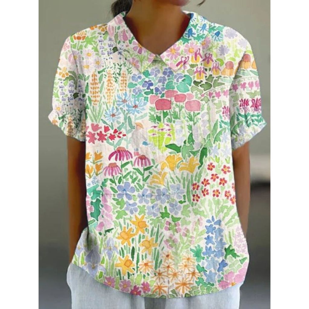 Karin | Casual blouse met bloesemprint