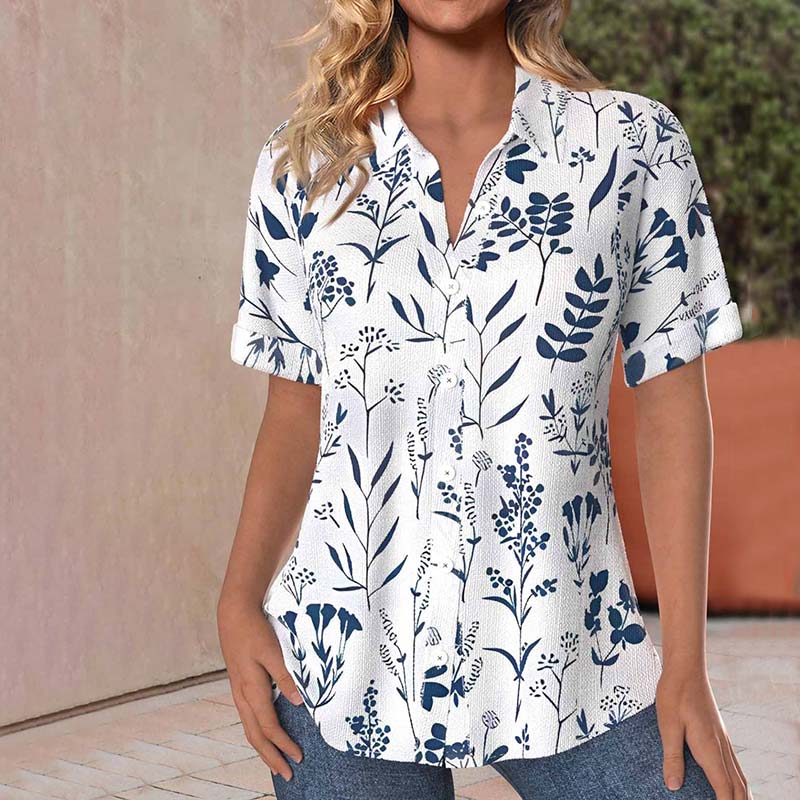 Karin | Elegante Bluse mit Blattmuster