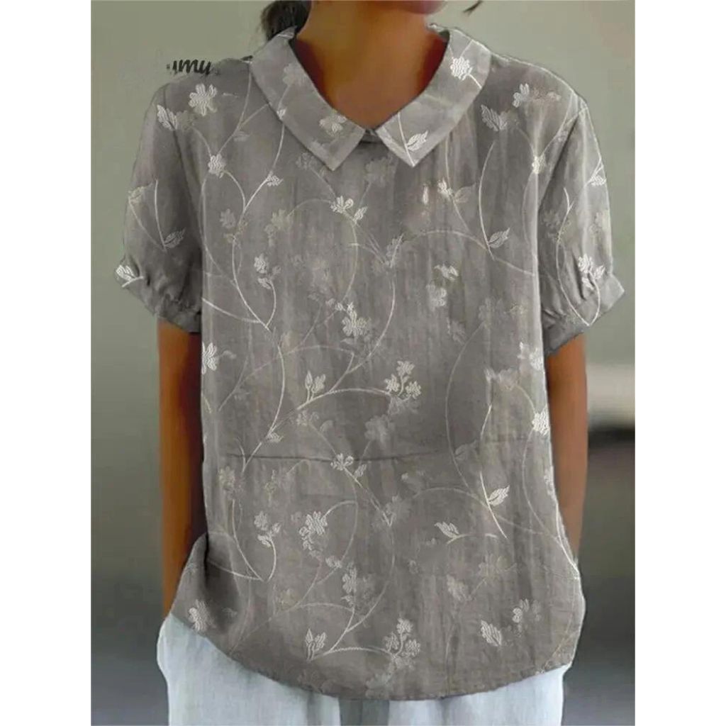 Katharina | Blouse van katoenmix met bloemenpatroon