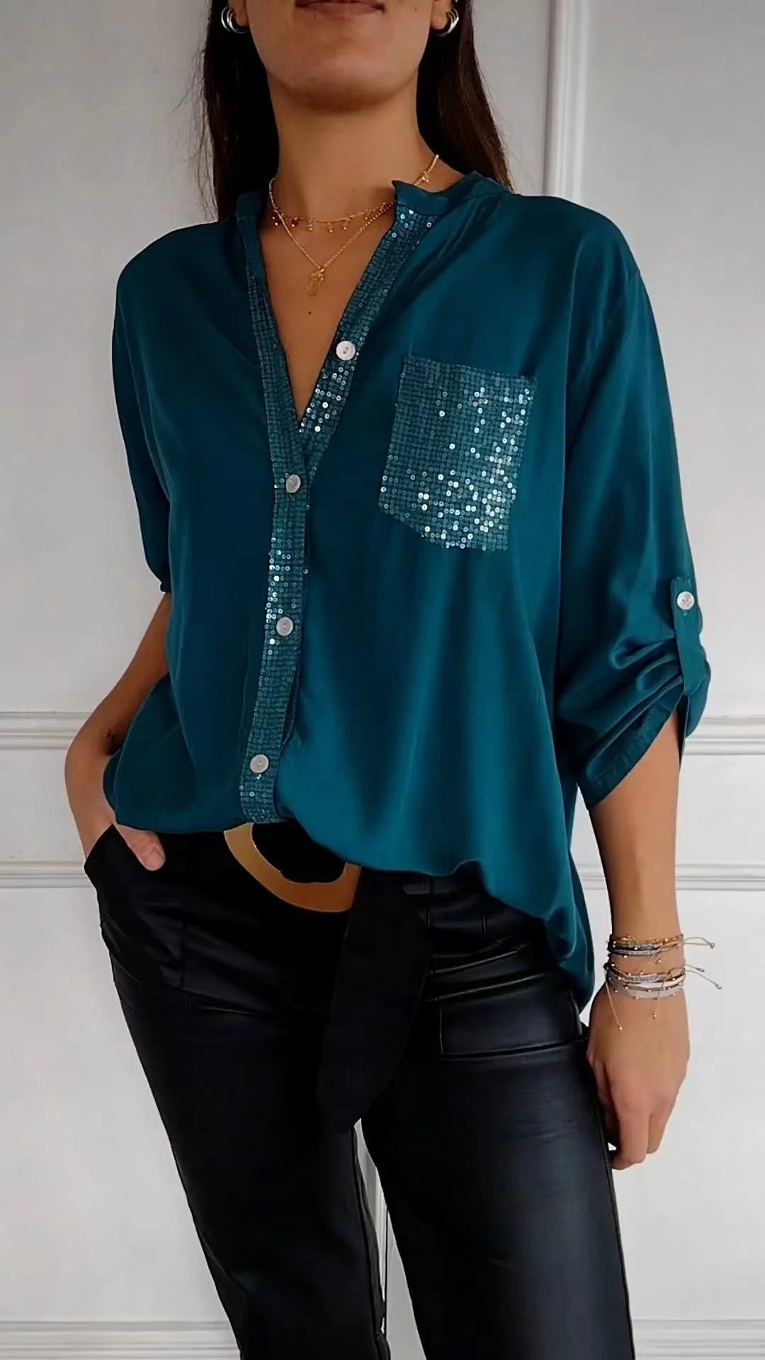 Kathrin | Damesblouse met pailletten