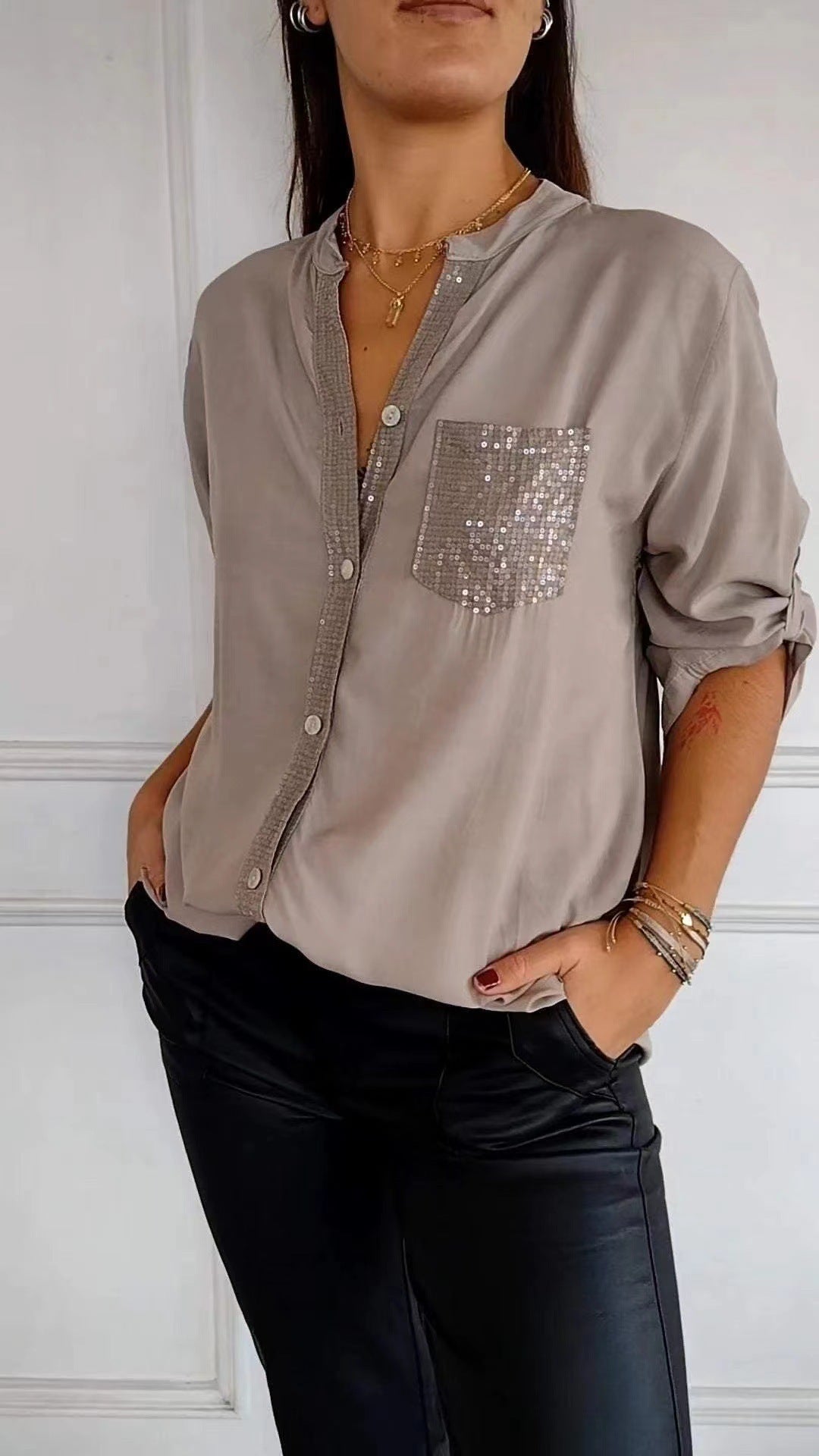 Kathrin | Damesblouse met pailletten