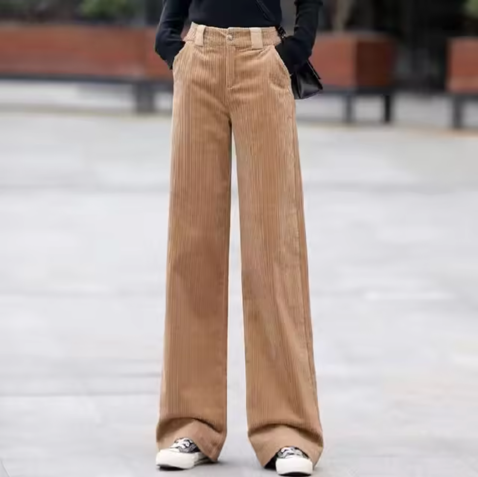 Kira | Comfortabele corduroy broek met hoge taille