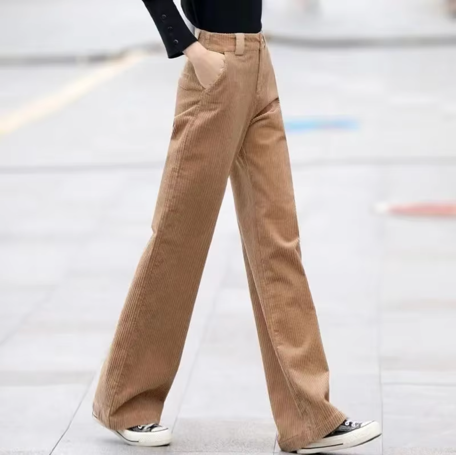 Kira | Comfortabele corduroy broek met hoge taille