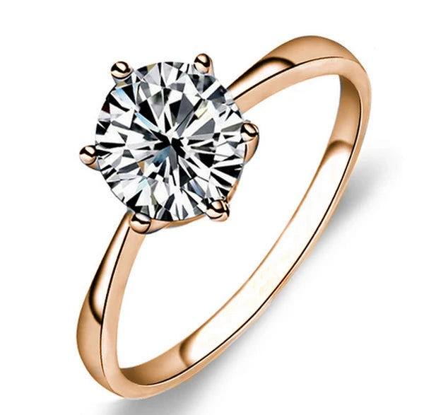 Anello a sei artigli classico color oro di BrillianceBeauty