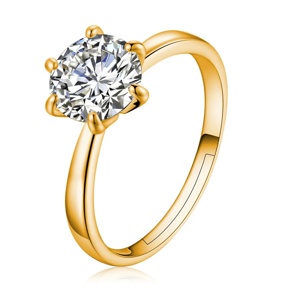 Anello a sei artigli classico color oro di BrillianceBeauty
