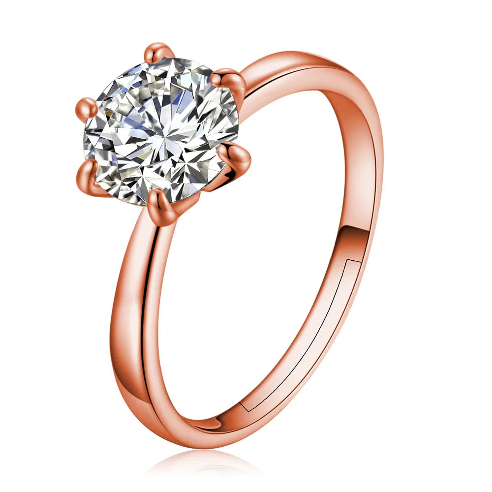 Anello a sei artigli classico color oro di BrillianceBeauty