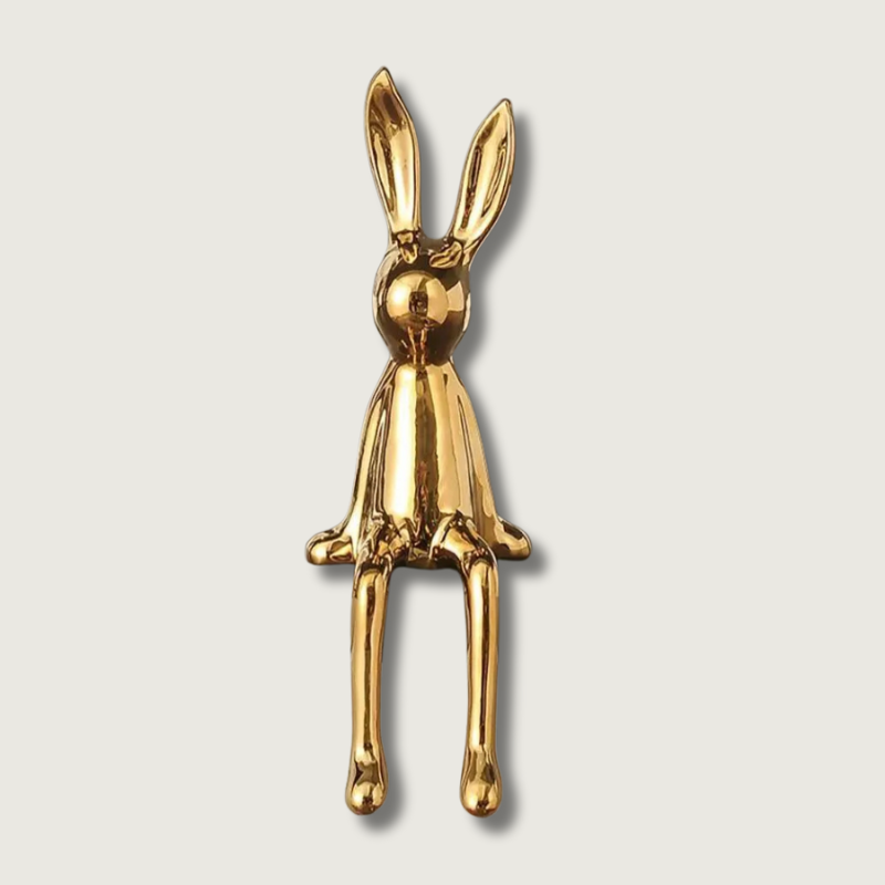 Kleurrijk Konijnen Ornament van Metaal en Keramiek