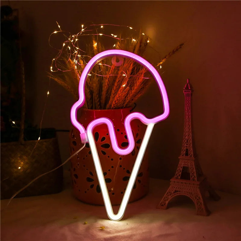 Insegna al neon LED colorata per decorazione murale elegante