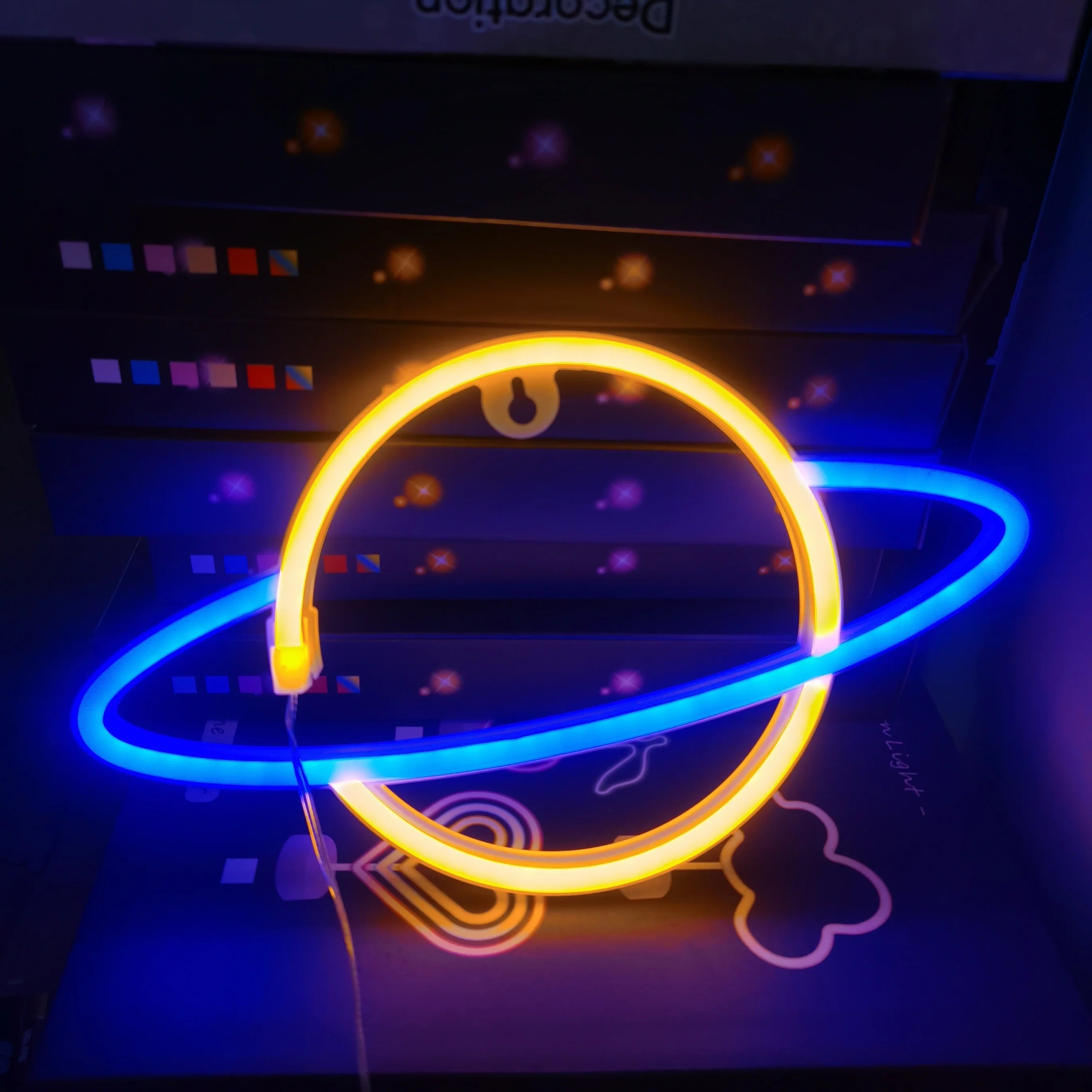 Insegna al neon LED colorata per decorazione murale elegante
